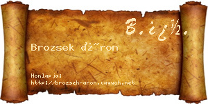 Brozsek Áron névjegykártya